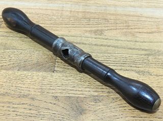 1868 JAMES SWAN ROSEWOOD T - AUGER HANDLE w/BRASS TIPS - ANTIQUE HAND TOOL - DRILL - BIT 2