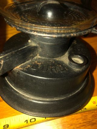 Antique B.  S.  Co BUHL No.  0 Tubular Barn Lantern MARKED Clear Globe 2