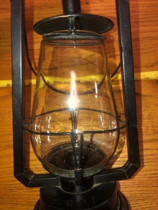 Antique B.  S.  Co BUHL No.  0 Tubular Barn Lantern MARKED Clear Globe 6
