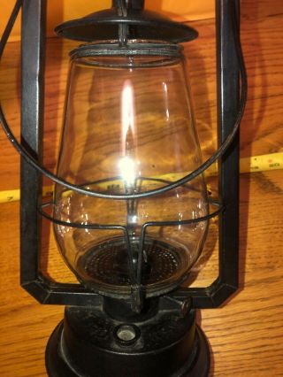 Antique B.  S.  Co BUHL No.  0 Tubular Barn Lantern MARKED Clear Globe 7