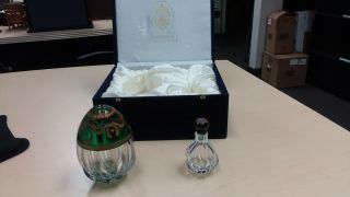 Faberge Karsavina Crystal Egg With Perfume Bottle