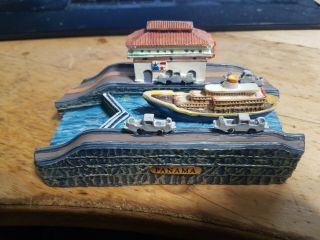 Panama Canal Control Room Building Sculpture Collectible.  Looks To Be Hand Made