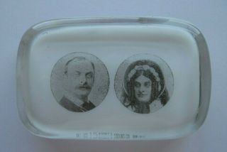 ??1890s Actor Dressed In Drag?? Victorian Era Glass Portrait Paperweight Abrams