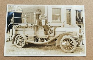 Frederick Maryland Independent Fire Co 1 Rppc Howe Fire Engine W/ Dog 1908