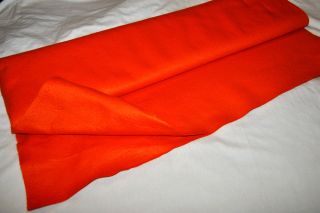Vintage Orange Thick Wool Fabric For Coat Jacket 100 " X 76 "