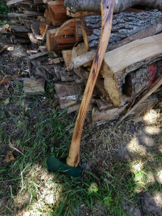 Vintage Single Bit Sentry Usa Axe With Solid Wood Handle,  Lenght 34 Inches,