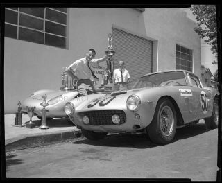 N337 C.  1962 Negative.  Legendary Ken Miles & Otto Zipper By Sporty Cars,  Trophies