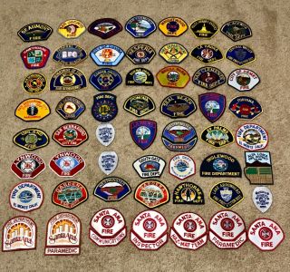 Disbanded Ca Fire Depts Fire Patch Set 56 Patches No Duplicates.  Extremely Rare.