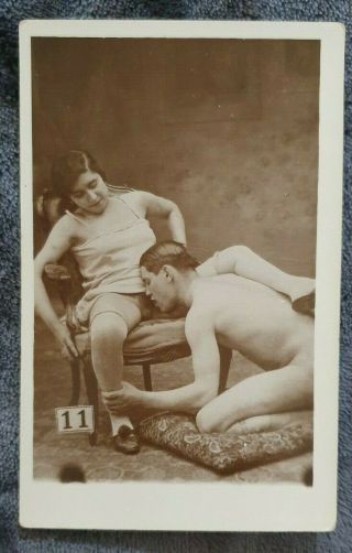 French Nude Woman Lesbian Taste 1920s Photo Postcard