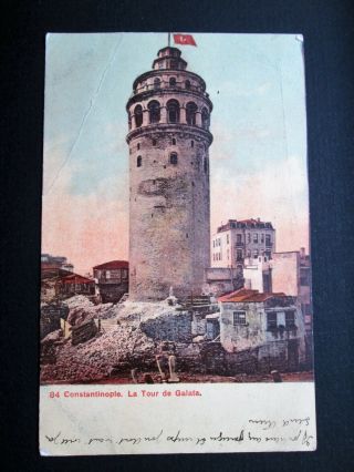 Galata Tower,  Constantinople Now Istanbul - Unknown Publisher (1906)