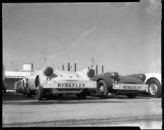 N352 1958 Negative.  Berkeley,  Imported Sports Cars In Port Of Long Beach Calif.