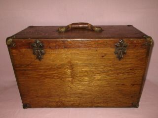 Antique H.  Gerstner & Sons 7 Drawer Oak Wood Machinist Tool Chest Box 3