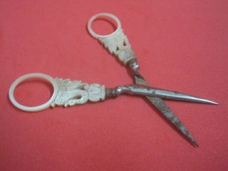 Antique Scissors Solingen in Mother of Pearl very rare 5