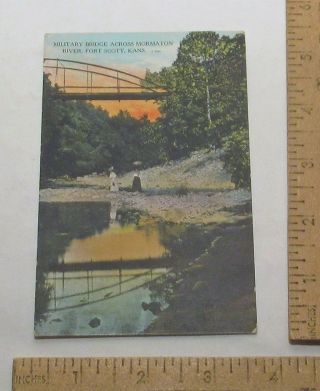 Military Bridge,  Fort Scott,  Kansas - Vintage Postcard - P/c