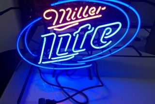Vintage Miller Lite Beer Bar Neon Light Sign