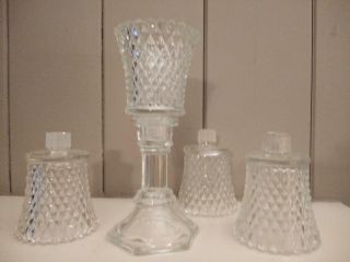 Home Interiors Homco Clear Diamond Votive Cup With Clear Grommets - Set Of Four