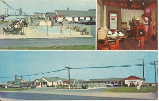 Chrome Postcard Seaside Motel Fenwick Island,  Delaware