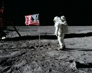 Apollo 11 Buzz Aldrin Flag Lunar Surface 8x10 Silver Halide Photo Print