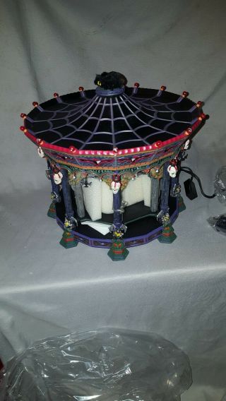 Dept 56 Halloween Snow Village Ghostly Carousel Lights Motion Sound Music Box