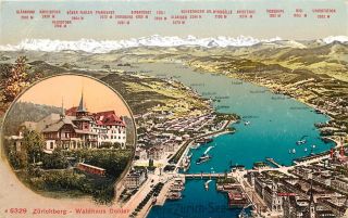 Vintage Postcard Zurichberg Waldhaus Dolder Zurich Switzerland