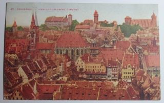 1910 Postcard Of Panoramic View Of The Town Of Nuremberg Germany