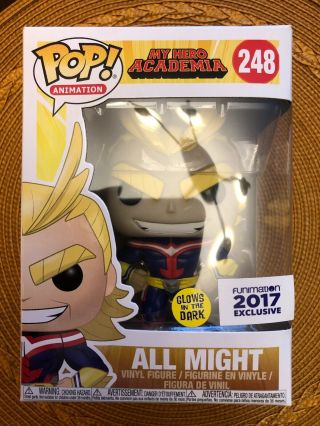 Funko Pop Anime All Might My Hero Academia Glow In The Dark Funimation Exclusive