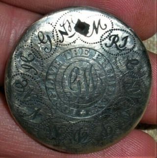 George Washington Inaugural Button Linked States Silver