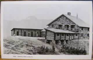 Montana Rppc Postcard Granite Park Chalet Rooms Kodak Glacier National Park B&w