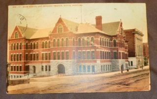 Vintage Postcard - High School And Masonic Temple - Butte Montana - 1910s