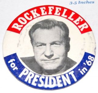 1968 Nelson Rockefeller Campaign Pin Pinback Button Political President Election