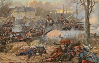 Vintage Postcard Schlacht Bei Champigny Battle Of Franco Prussian War