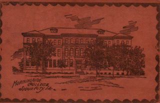 Morningside College,  Sioux City,  Ia Vintage Leather Postcard