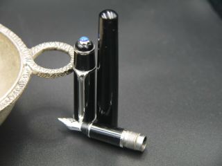 Cartier Diabolo Mini Fountain Pen Black Composite Platinum Trim - Pristine.
