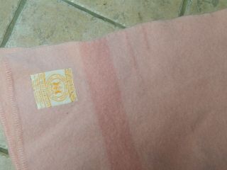 Rare Hudson Bay England Pink Wool 1.  5 Point Blanket