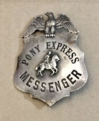 Authentic Pony Express Messenger Badge Coin Silver