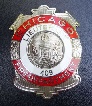 Chicago Fire Department Lt.  Badge,  Hanson Obsolete