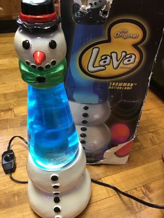 Vintage The Lava Lite Lamp Christmas Holiday Series Snowman Rare W Box
