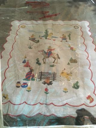 Vintage 40’s Western Cowboy Cowgirl Antigue Quilt 3