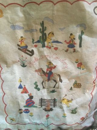 Vintage 40’s Western Cowboy Cowgirl Antigue Quilt 4