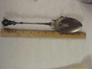 Large Decorative Sterling Silver Spoon 2.  98 Oz