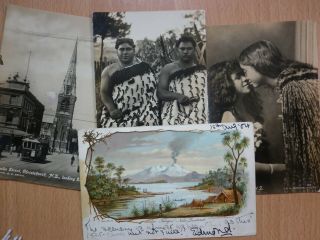 4 Vintage Postcards From Zealand