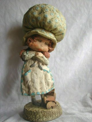 Rare Vintage 1970 Holly Hobby Doll Chalkware Statue 17 " Tall Heavy