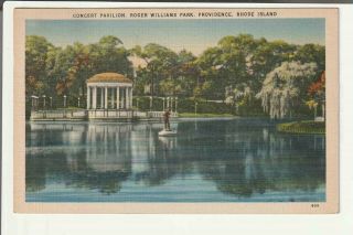 Roger Williams Park Linen Postcard Providence Ri Concert Pavillion