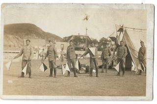 437 C1915 Rppc Postcard Wwi Semaphore Signal Soldiers Newfoundland St John 