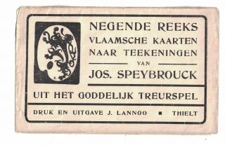 Jozef Speybrouck 9th Series Divine Tragedy Complete Set & Envelope 1917 Art Deco