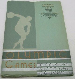 Official Pictorial Souvenir Olympic Games Los Angeles 1932 W/ Mailer