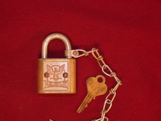 Vintage Eagle Lock Co Padlock With Key Old Lock Gate Chest Chain Door Shed