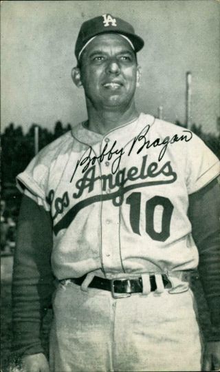 1960 J D Mc Carthy Baseball Postcard Bobby Bragan Los Angeles Dodgers Coach