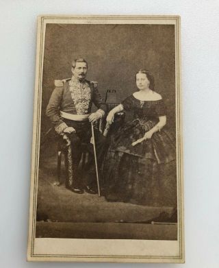Rare Cdv 1860 Photo Gerardo Barrios El Salvador President And Wife