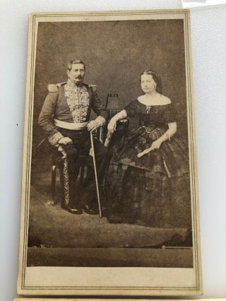 RARE CDV 1860 PHOTO GERARDO BARRIOS EL SALVADOR PRESIDENT AND WIFE 6